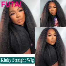 Kinky Straight Lace Frontal Wig真人发假发Human Hair 